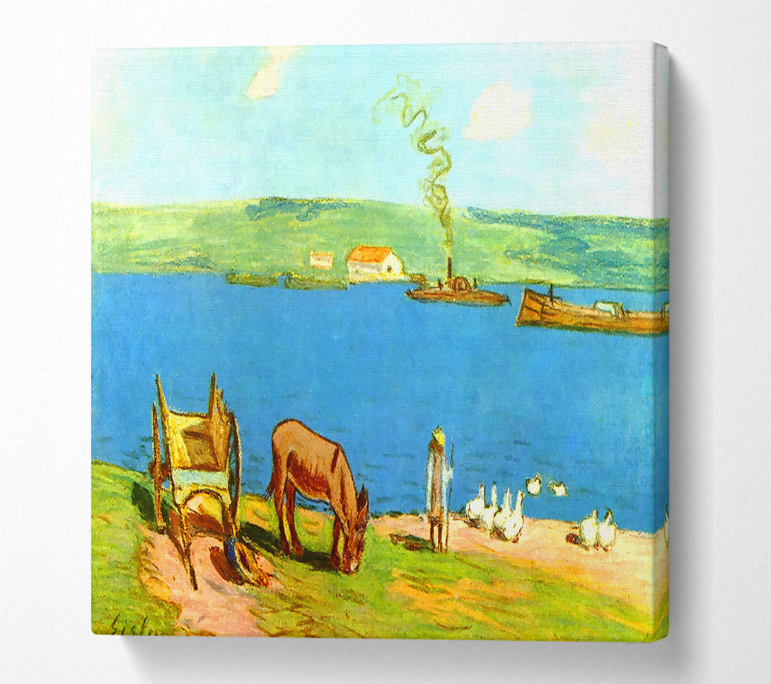  A Canvas Print of Sisley River Bank Canvas Print