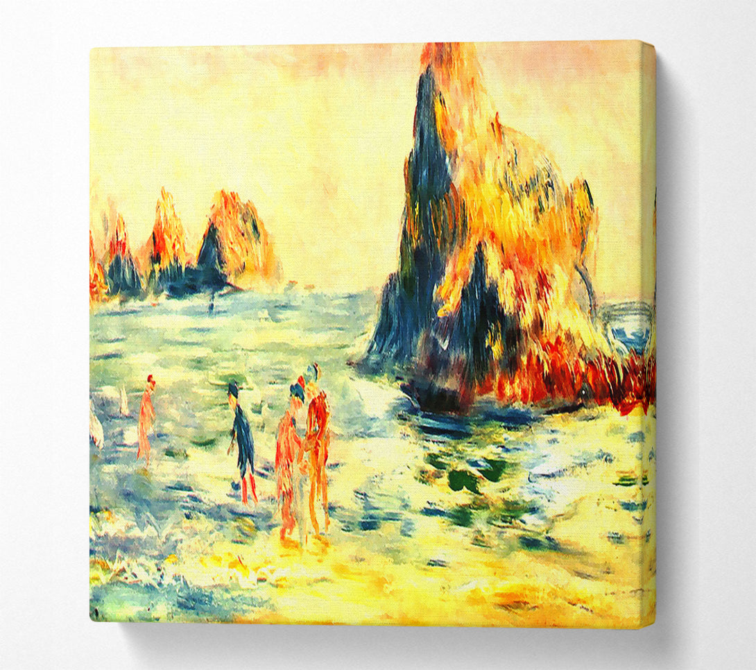  A Canvas Print of Renoir Rock Cliffs In Guernsey Canvas Wall Art