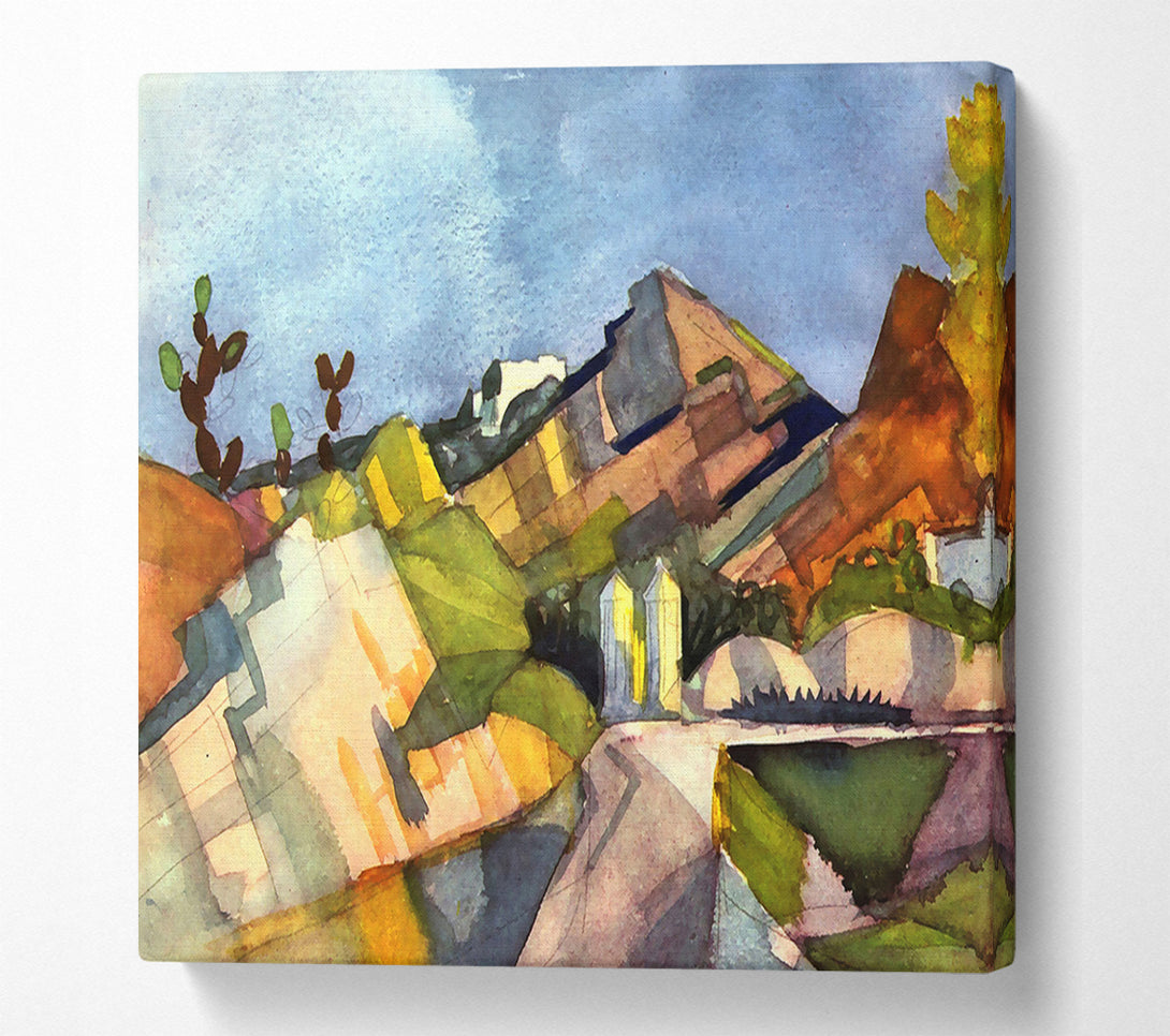  A Canvas Print of August Macke Rocky Landscape Canvas Art