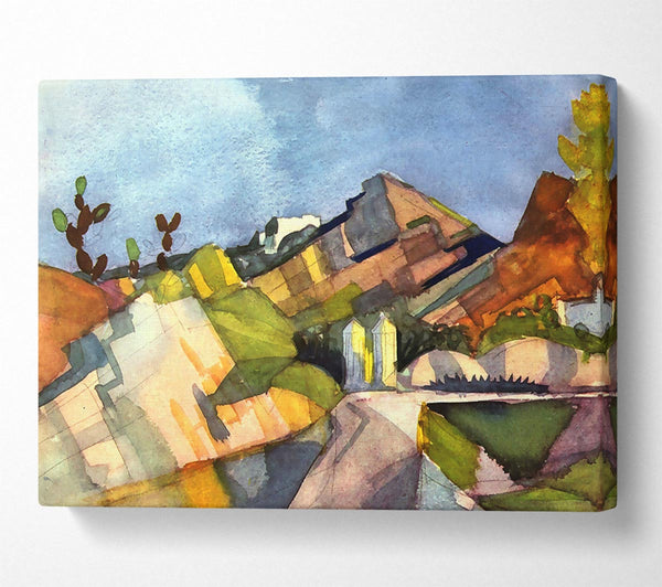  A Canvas Print of August Macke Rocky Landscape Canvas Art