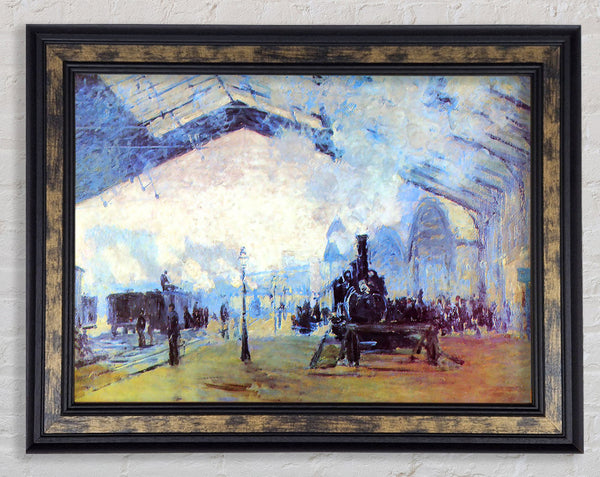 Monet Saint Lazare Station In Paris Framed Print