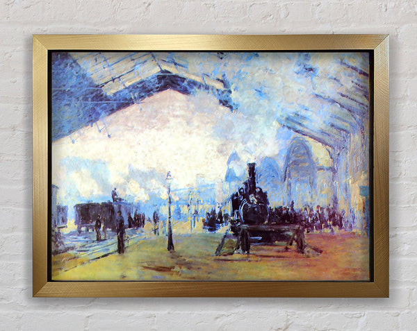 Monet Saint Lazare Station In Paris Framed Print