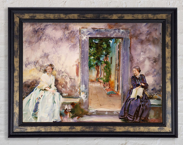 John Singer Sargent The Garden Wall Framed Print