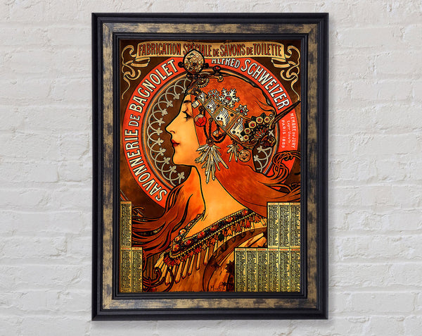 Alphonse Mucha Savonnerie De Bagnolet Framed Print