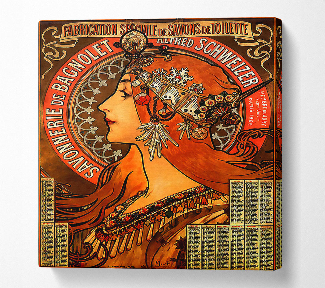  A Canvas Print of Alphonse Mucha Savonnerie De Bagnolet Canvas Art