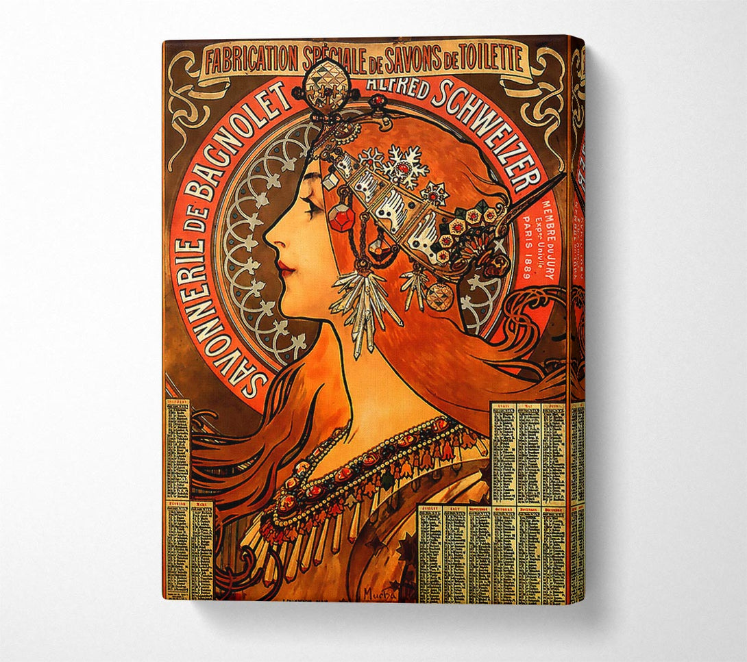  A Canvas Print of Alphonse Mucha Savonnerie De Bagnolet Canvas Art