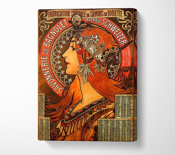  A Canvas Print of Alphonse Mucha Savonnerie De Bagnolet Canvas Art