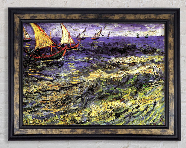Van Gogh Seascape At Saintes-Maries Framed Print