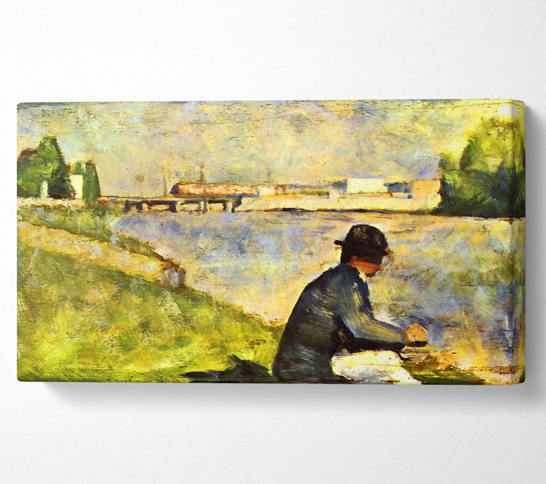  A Canvas Print of Seurat Seated Man Canvas Print