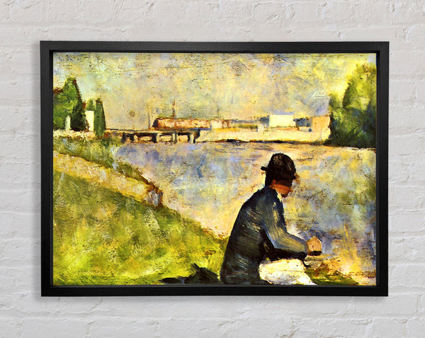 Seurat Seated Man Framed Print