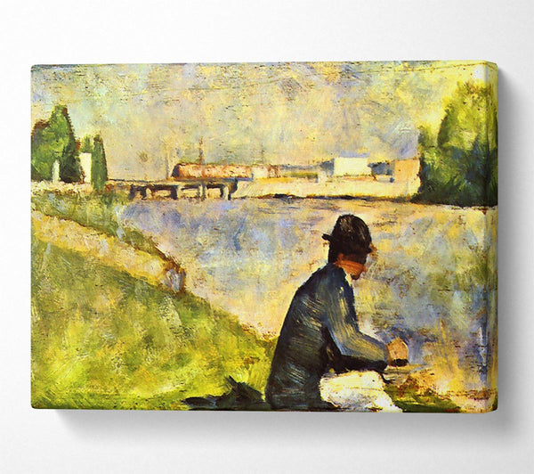  A Canvas Print of Seurat Seated Man Canvas Print
