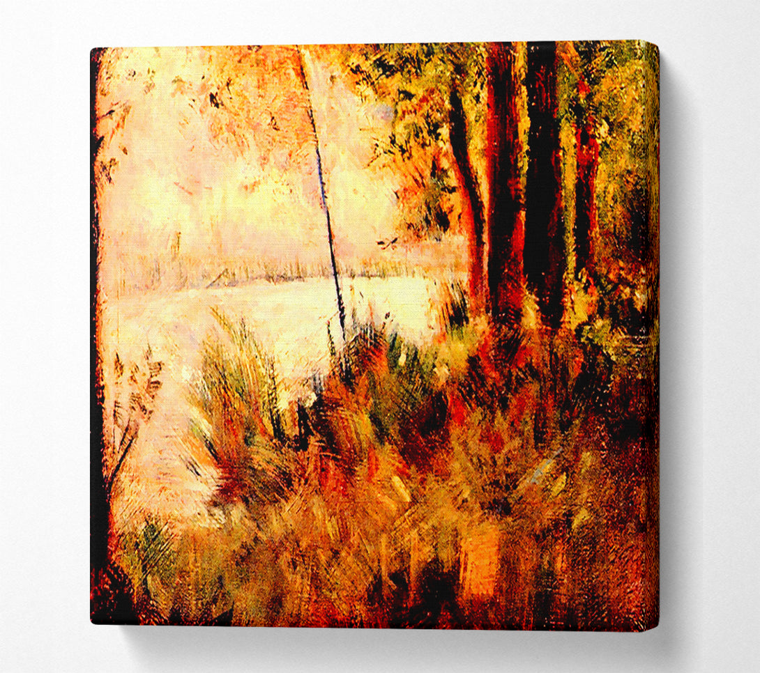  A Canvas Print of Seurat Seated Slope Canvas Print