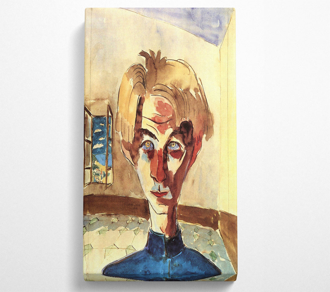  A Canvas Print of Walter Gramatte Self Portrait In A Room Canvas Wall Art