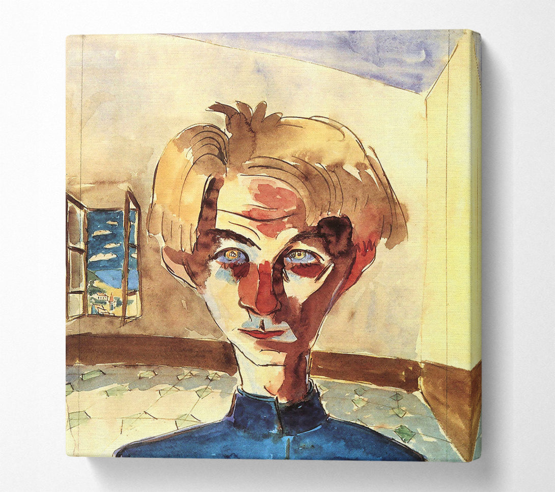  A Canvas Print of Walter Gramatte Self Portrait In A Room Canvas Wall Art