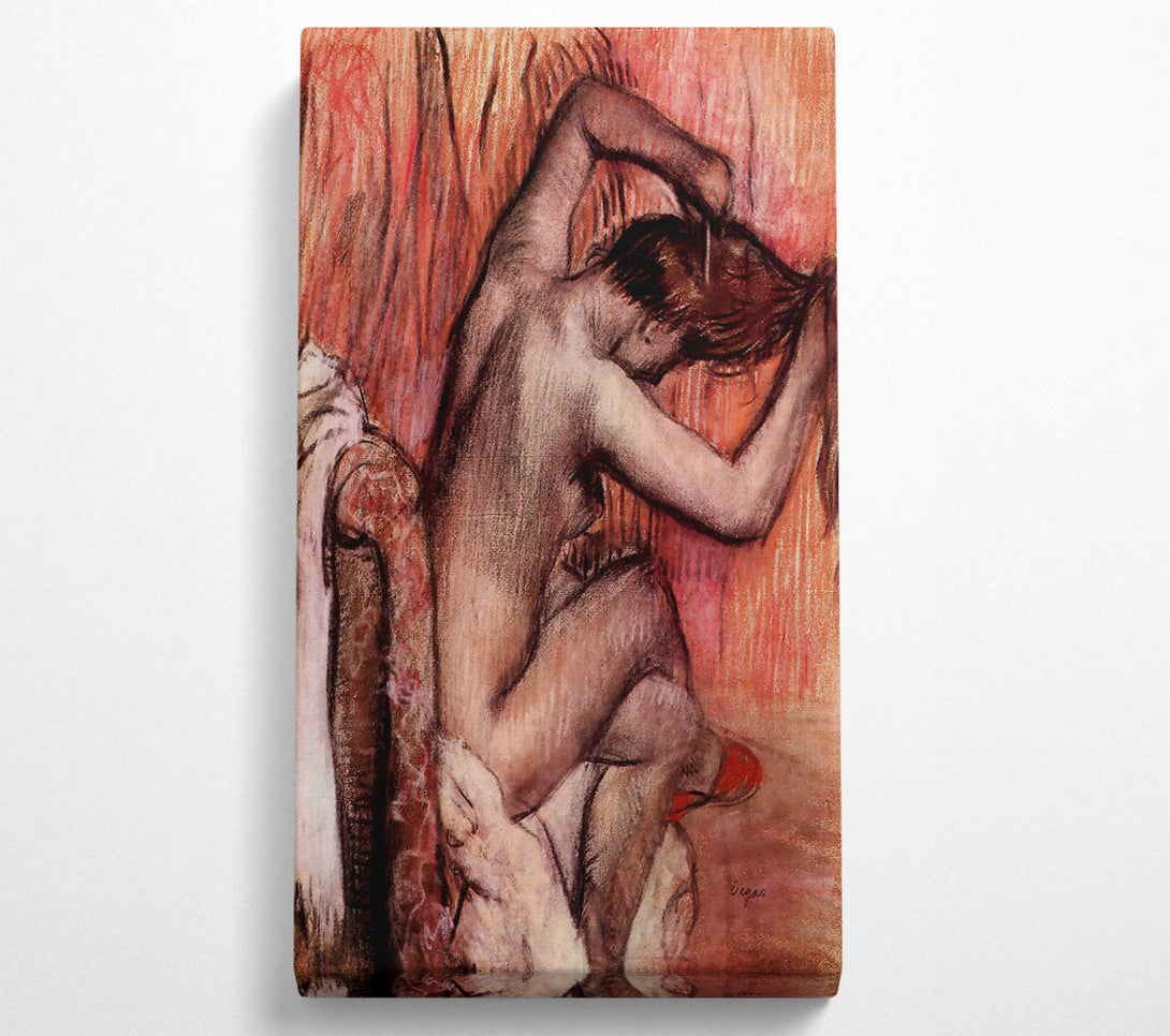  A Canvas Print of Degas Sitting And Brushing Canvas Wall Art