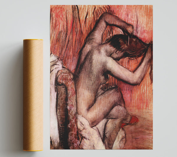 Degas Sitting And Brushing Giclee Print