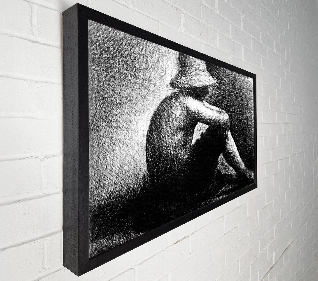  A Canvas Print of Seurat Sitting Boy In Straw Hat Canvas Wall Art