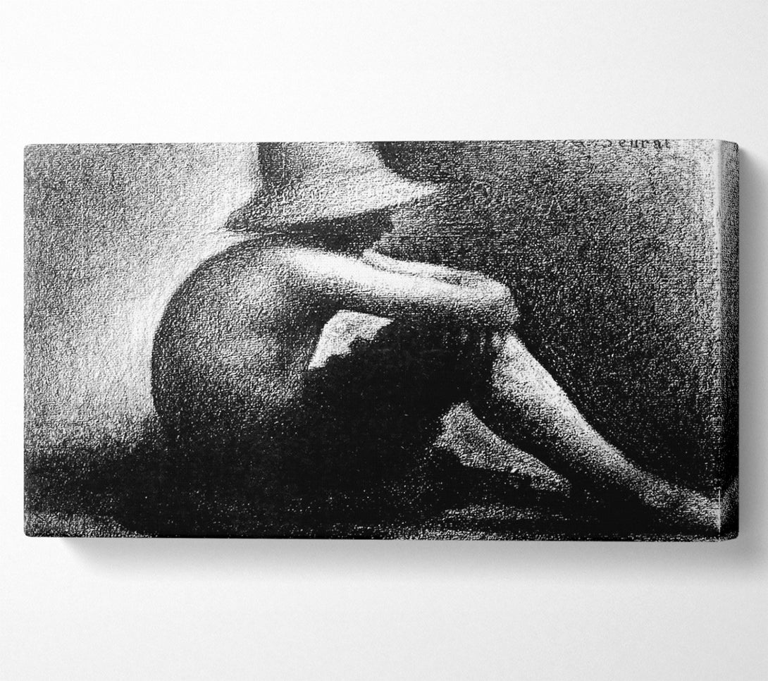  A Canvas Print of Seurat Sitting Boy In Straw Hat Canvas Wall Art