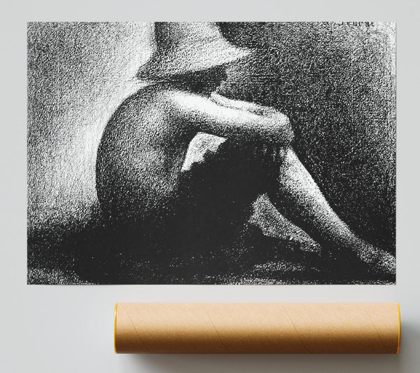Seurat Sitting Boy In Straw Hat Giclee Print