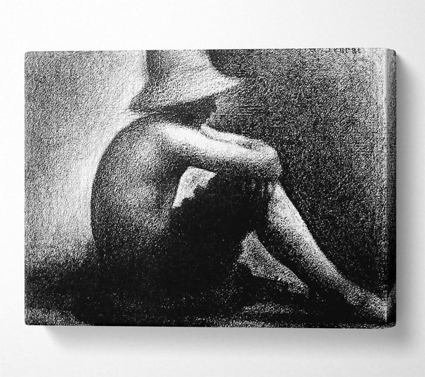  A Canvas Print of Seurat Sitting Boy In Straw Hat Canvas Wall Art