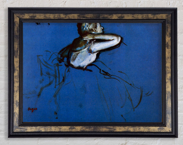 Degas Sitting Dancer In Profile With Hand On Her Neck Framed Print