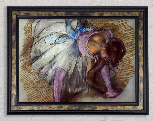 Degas Sitting Dancer Lacing Her Slipper Framed Print