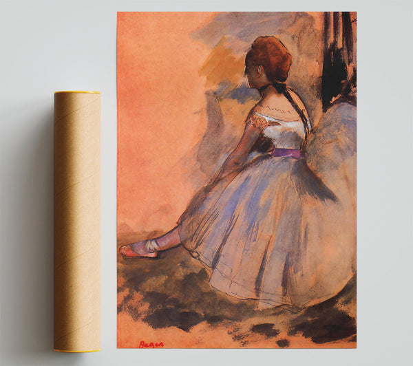 Degas Sitting Dancer With Extended Left Leg Print