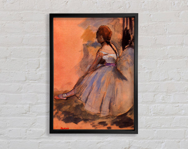 Degas Sitting Dancer With Extended Left Leg Framed Print
