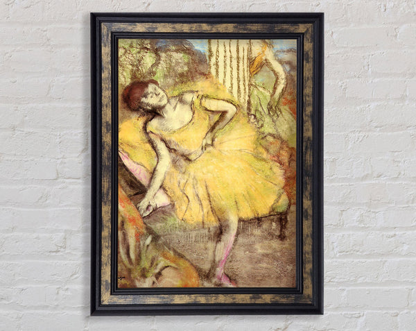 Degas Sitting Dancer With The Right Leg Up Framed Print