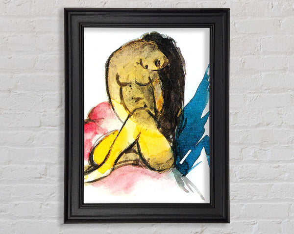 Franz Marc Sitting Yellow Lady Framed Print