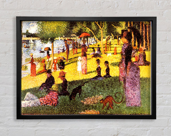 Seurat Sketch Of People Framed Print