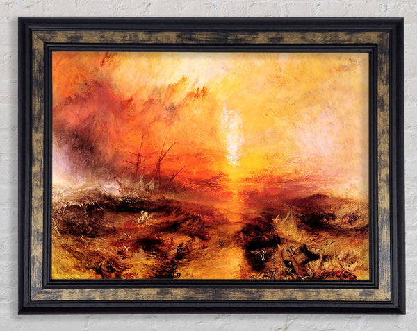 Joseph Mallord Turner Slaves Being Thrown Overboard Typhoon Approaching Framed Print