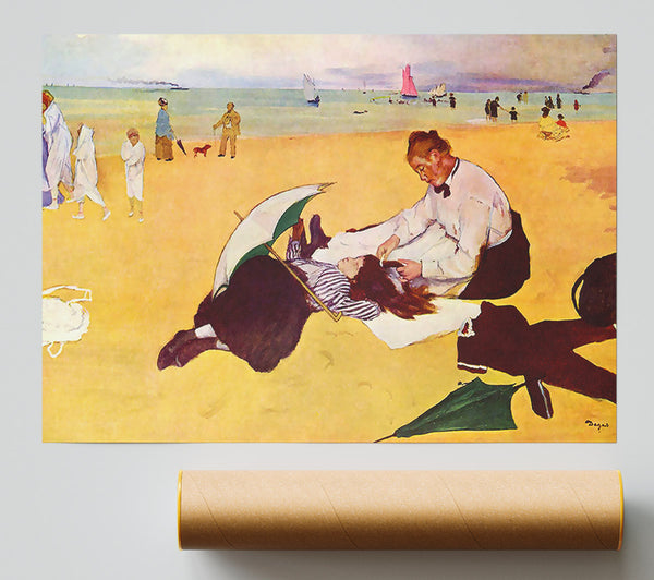 Degas Small Girls On The Beach Print