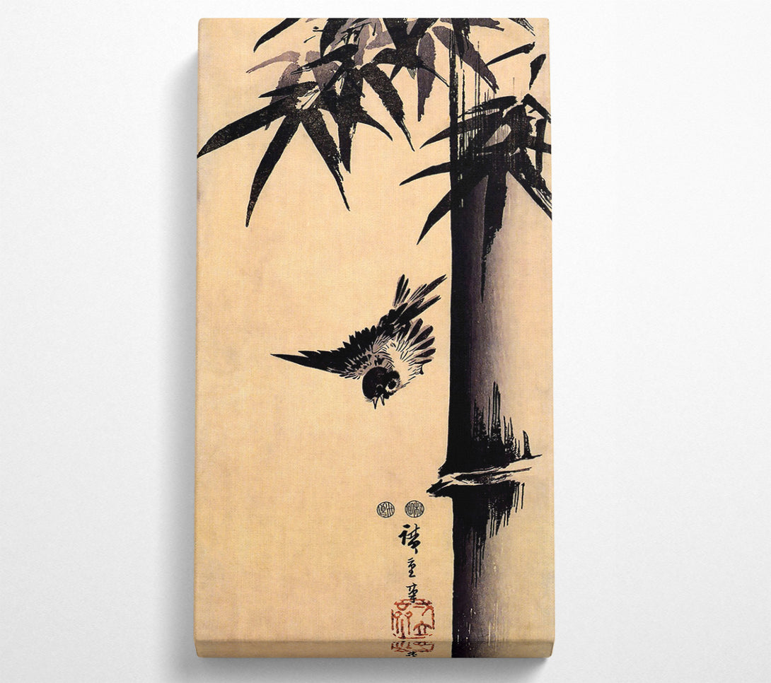  A Canvas Print of Hiroshige Sparrow And Bamboo 2 Canvas Print