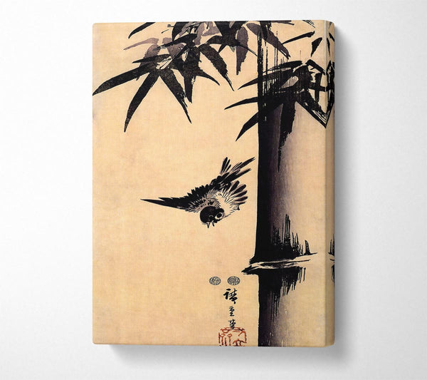  A Canvas Print of Hiroshige Sparrow And Bamboo 2 Canvas Print