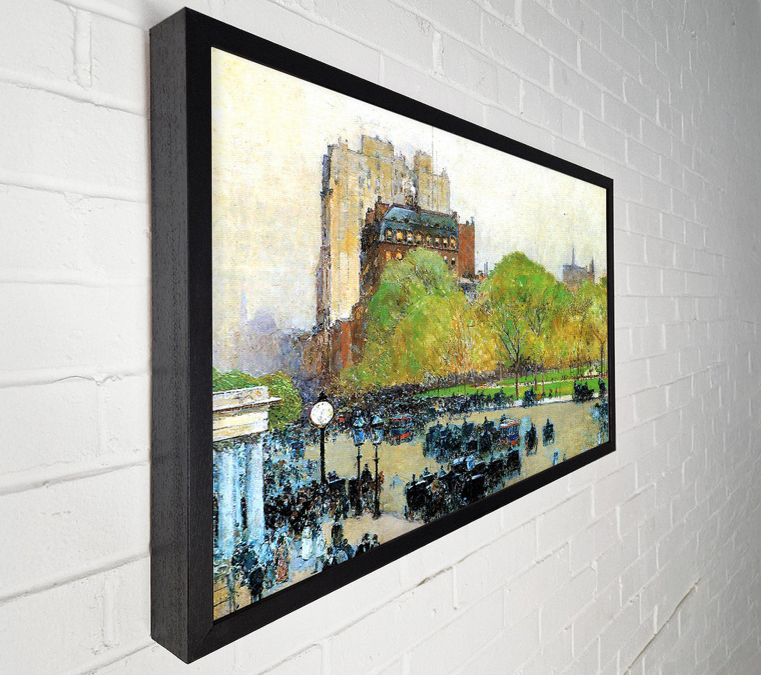  A Canvas Print of Hassam Spring Morning In The Heart Of The City Canvas Wall Art