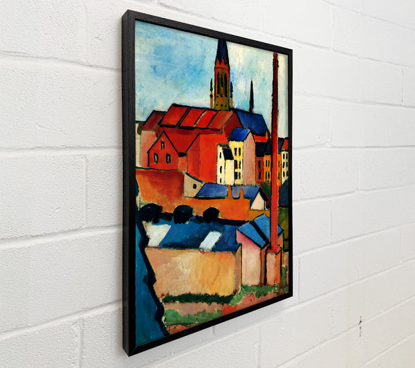 August Macke St Marys Church With Houses And Chimney