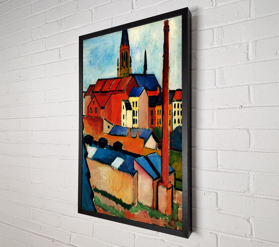  A Canvas Print of August Macke St Marys Church With Houses And Chimney Canvas Wall Art