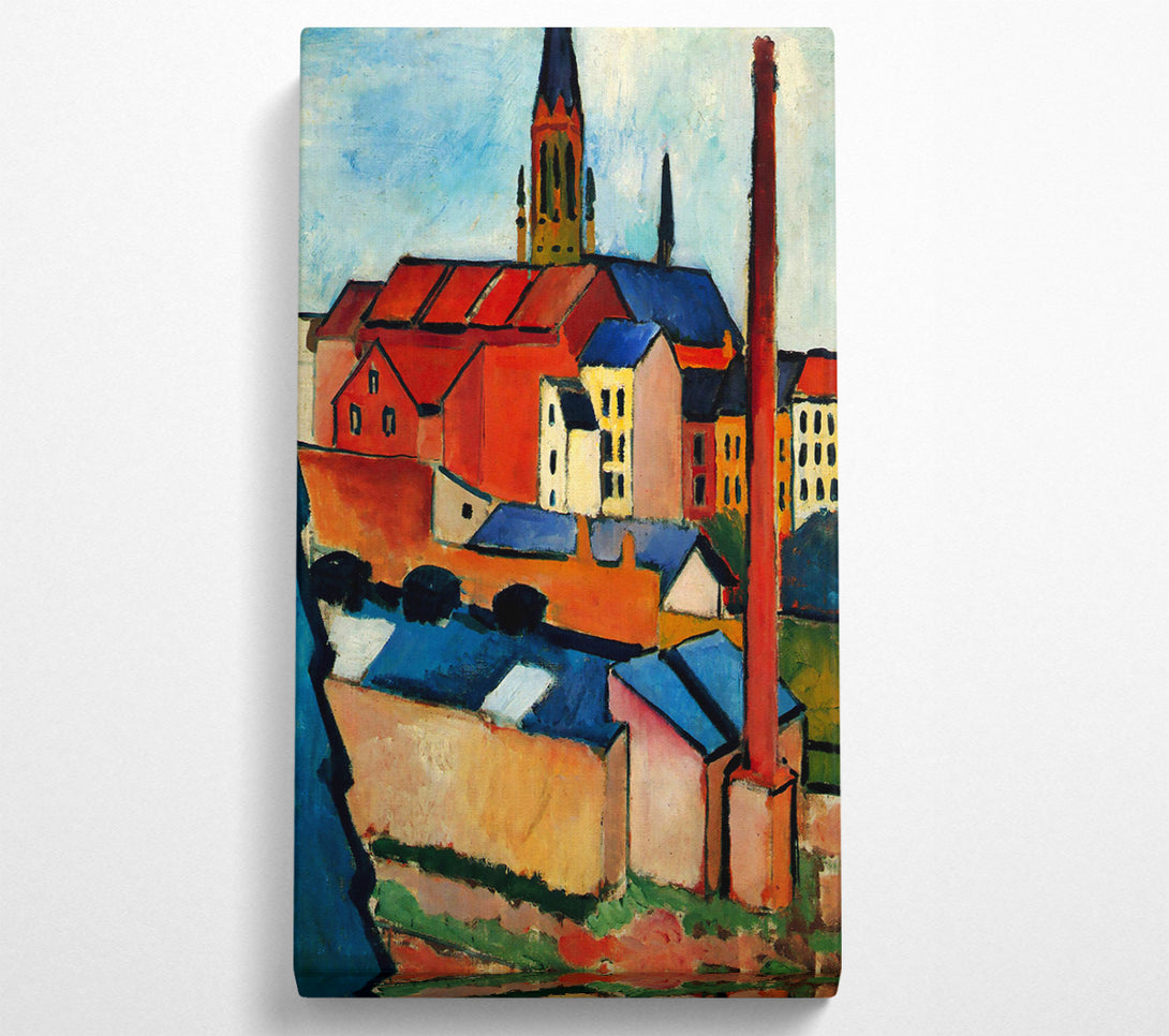  A Canvas Print of August Macke St Marys Church With Houses And Chimney Canvas Wall Art