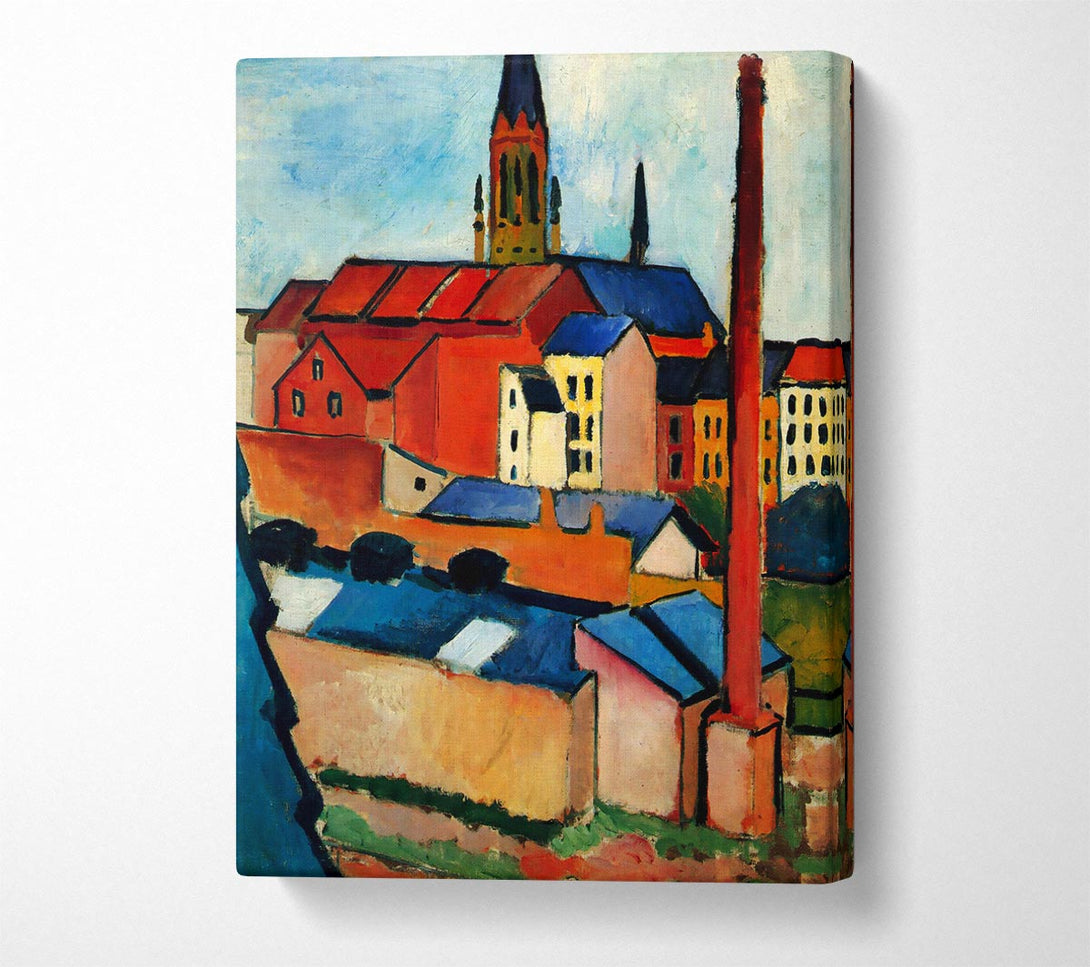  A Canvas Print of August Macke St Marys Church With Houses And Chimney Canvas Wall Art