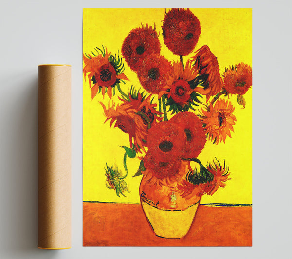 Van Gogh Still Life Vase With Fifteen Sunflowers 3 Giclee Print