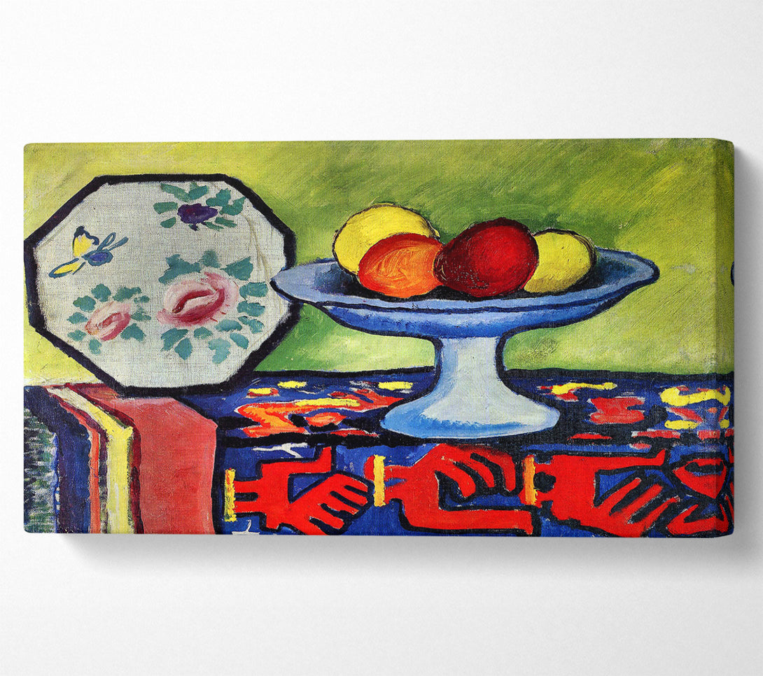  A Canvas Print of August Macke Still Life With Apple Peel And A Japanese Fan Canvas Print