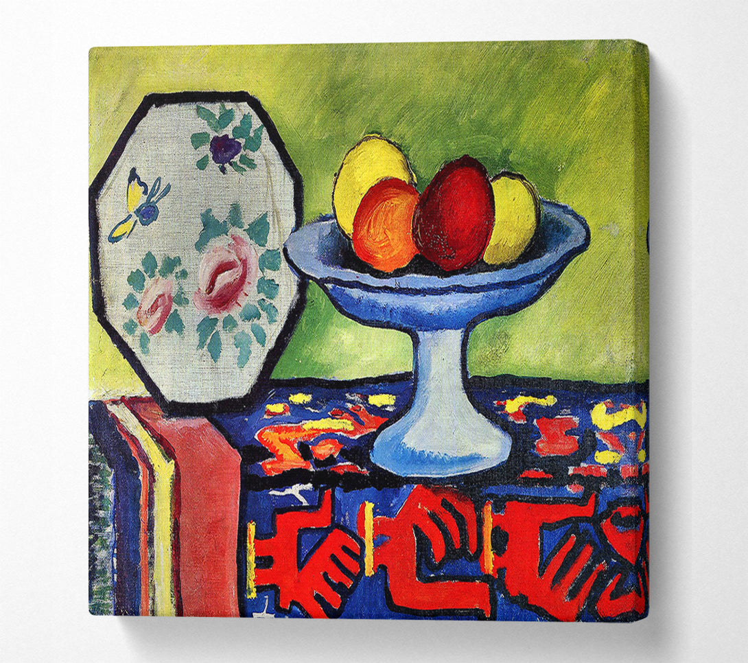  A Canvas Print of August Macke Still Life With Apple Peel And A Japanese Fan Canvas Print