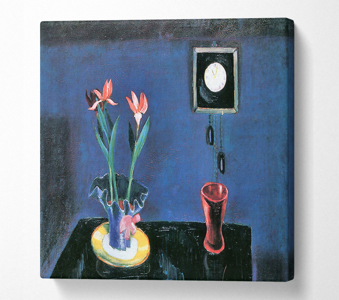  A Canvas Print of Walter Gramatte Still Life With Clock And Tulip Pot Canvas Print
