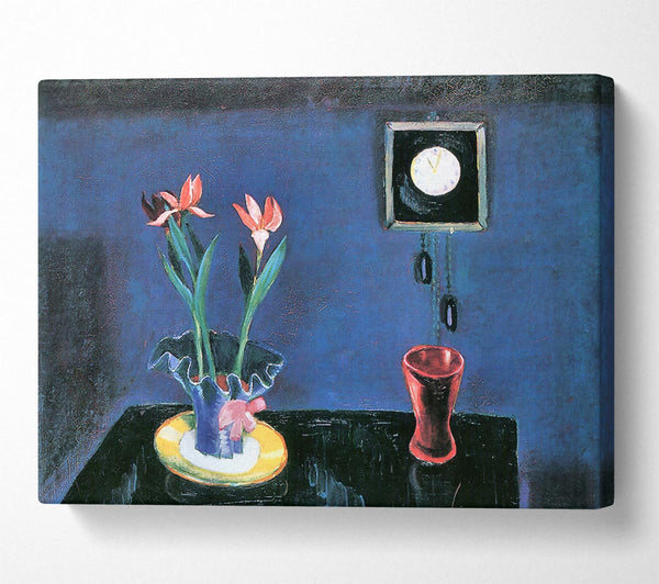  A Canvas Print of Walter Gramatte Still Life With Clock And Tulip Pot Canvas Print