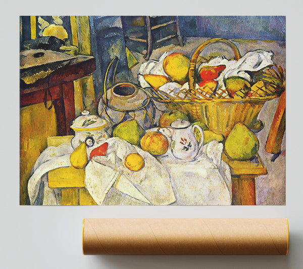Cezanne Still Life With Fruit Basket Print