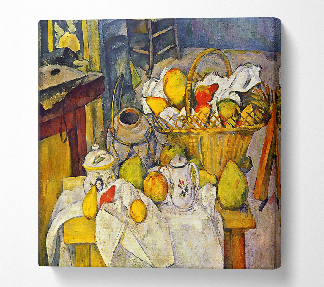  A Canvas Print of Cezanne Still Life With Fruit Basket Canvas Wall Art