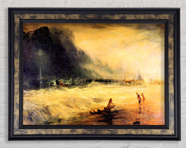 Joseph Mallord Turner Stranded Ship Framed Print