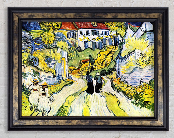 Van Gogh Street And Road In Auver Framed Print