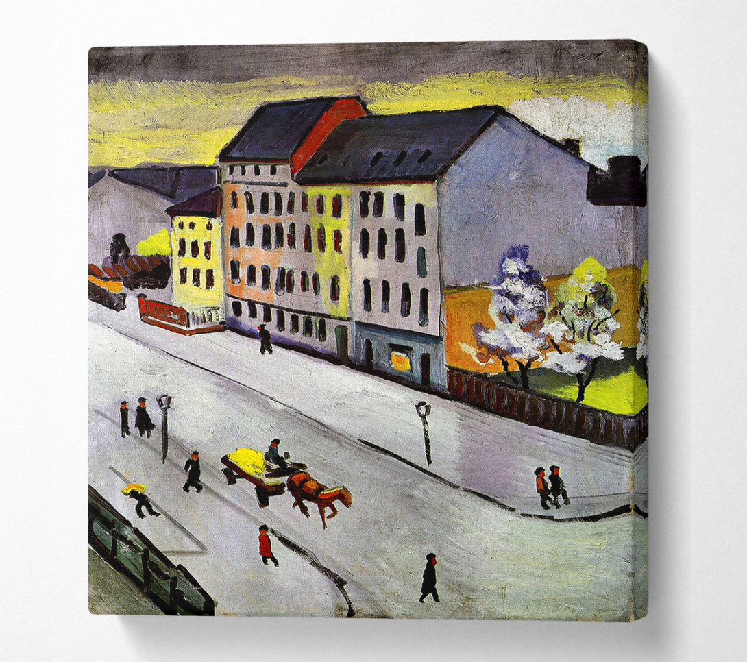  A Canvas Print of August Macke Street In Gray Canvas Art